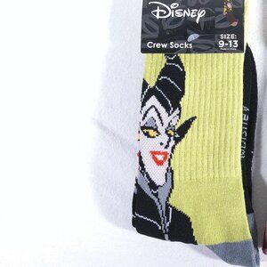 1 Pairs Disney Villains Maleficent Novelty Crew Socks Size 9-13 Women